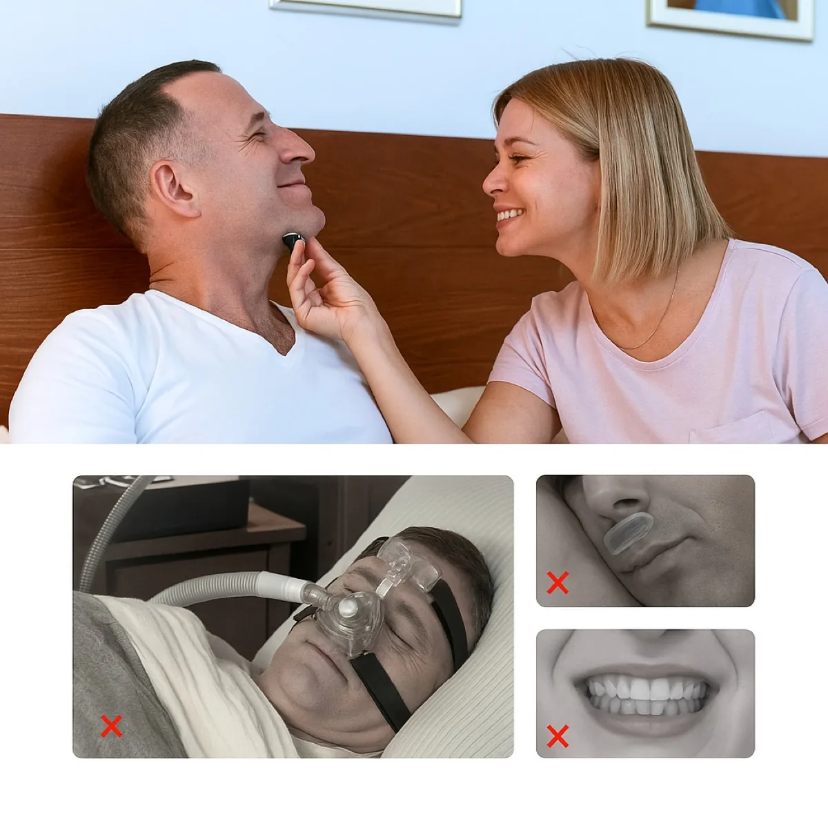 A couple in bed, and the three things Quietra Pro replaces