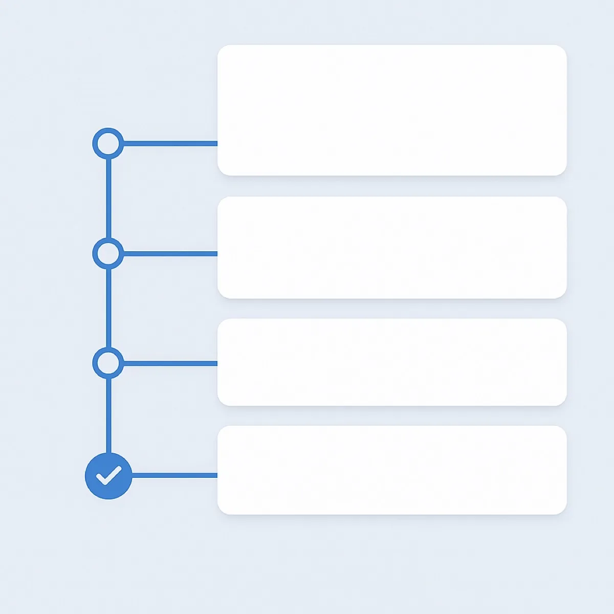 Four-stage progress timeline