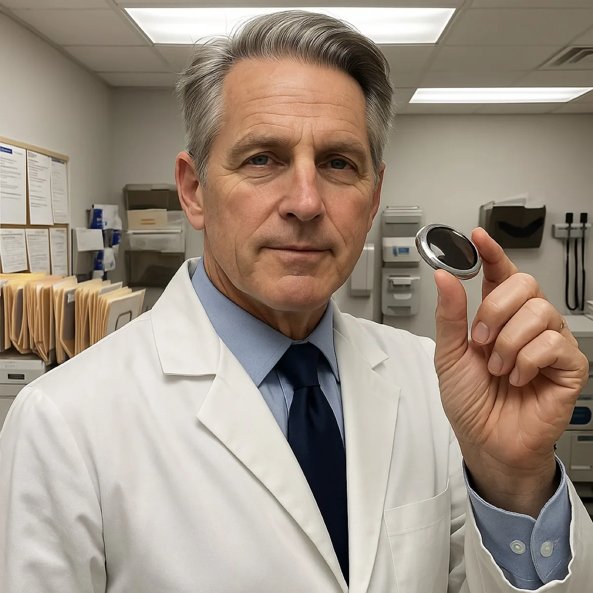 Dr. Marcus Halvorsen holding a Quietra Pro device