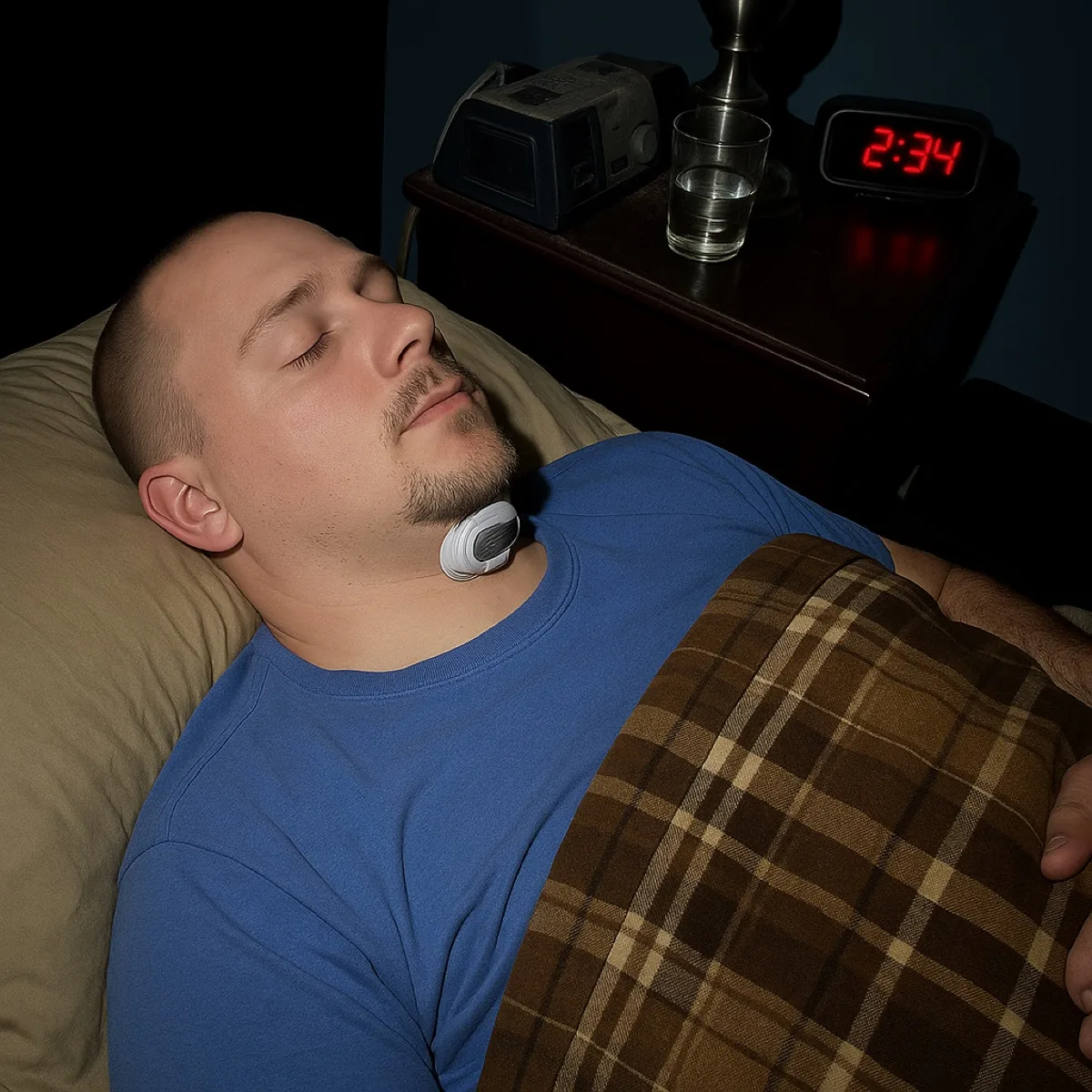 Greg N. asleep wearing Quietra Pro