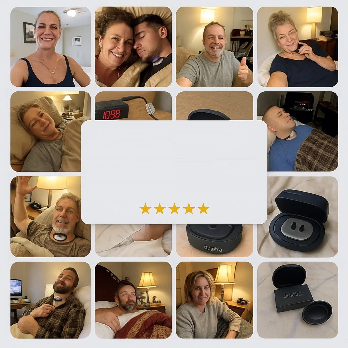Collage of Quietra Pro customers